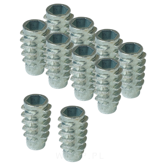 Nakrętka M6 X 20 mm - mufa do drewna typ NC