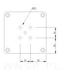 Blacha mocująca do nóg 85 X 85 X 2 mm, stal, 9 otworów ocynk biały - 6