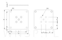 Blacha mocująca do nóg 85 X 85 X 2 mm, stal, 9 otworów ocynk biały - 2