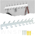 Wieszak 484 mm z 17 uchwytami, haczykami, kolor biały przykręcany - 6