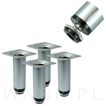 Nogi meblowe okrągłe z regulacją do komody, szafki 10 cm zestaw z wkrętami - 4