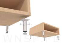 Nogi meblowe okrągłe z regulacją do komody, szafki 10 cm zestaw z wkrętami - 3