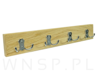 Wieszak ścienny na ubrania, z 4 haczykami, dąb surowy - 3