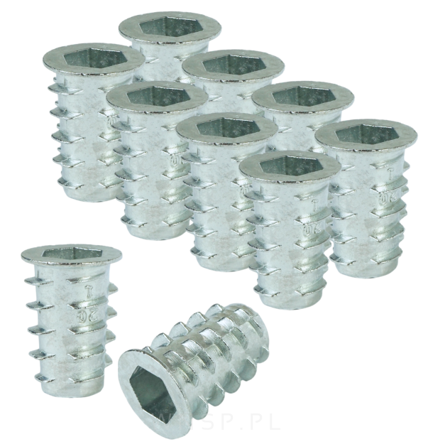Mufa M8 X 20 mm - Nakrętka do drewna typ DC