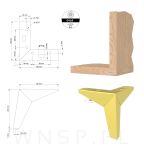 Noga meblowa Gwiazda 13,5 cm złoty połysk - 2