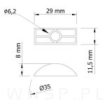 Podkładka Półksiężyc pod otwór fi 35 mm, ocynk biały - 2