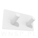 Haczyk, wieszak podwójny skośny, uchwyt biały, samoprzylepny - 4