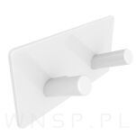 Haczyk, wieszak podwójny skośny, uchwyt biały, samoprzylepny - 5