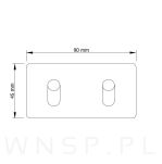 Haczyk, wieszak podwójny skośny, uchwyt biały, samoprzylepny - 3