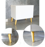 4x Noga bukowa skośna UNIQ 15 CM z blachą montażową - 3