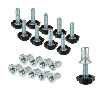 10x Stopki meblowe M6 x 20 mm z mufą wbijaną M6