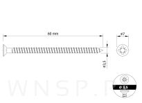 Wkręty hartowane stożkowe do drewna 3,5 X 60 mm - 2