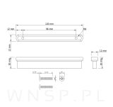 Uchwyt meblowy OVAL 96 mm czarny - 2
