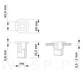 Nitonakrętka nierdzewna M4 x 11 MM, ryflowana z kołnierzem - 2