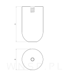 Nóżka bukowa biała 15 cm, walcowa 60 mm z blachą - 2