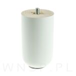 Nóżka bukowa biała 15 cm, walcowa 60 mm z blachą - 10