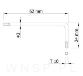 Klucz typ L, torx T10 stalowy, hartowany, opakowanie 100 szt. - 2