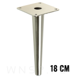Noga stalowa stożek 18 cm cm, z blachą montażową, stal szczotkowany - 3