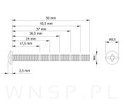 Wkręt meblowy M4 x 50 mm, typ kombi, z nacięciem PZD - 2