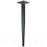 Noga stalowa prosta stożek 45 cm, z blachą montażową, czarna matowa - 6