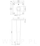 Noga stalowa prosta stożek 45 cm, z blachą montażową, czarna matowa - 2