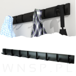 Wieszak z 8 uchwytami składanymi, haczyk, kolor czarny przykręcany - 2