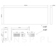 Zestaw 2 półek ściennych białych 400 x 150 x 18 mm, ze wspornikami montażowymi - 2