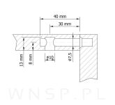 Złącze meblowe do otworu fi 10 mm, 3 elementowe M6 - 2