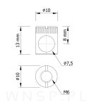Złącze meblowe do otworu fi 10 mm, 3 elementowe M6 - 5