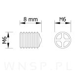 Złącze meblowe do otworu fi 10 mm, 3 elementowe M6 - 10
