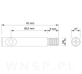 Złącze meblowe do otworu fi 10 mm, 3 elementowe M6 - 8