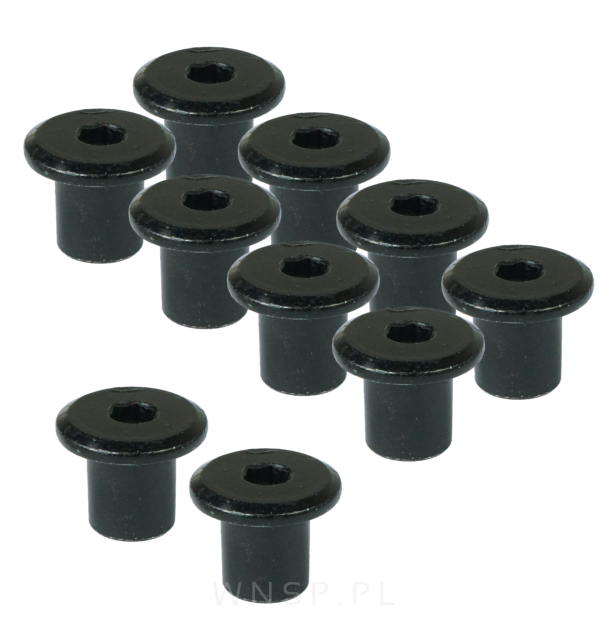 M6 x 10 mm, Nakrętka ericsona, czarny ocynk