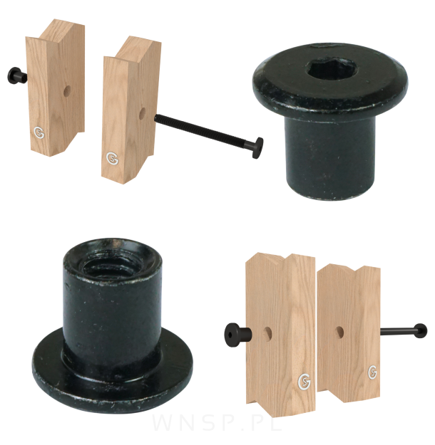 Nakrętka Ericsona M6 x 10, tulejka meblowa 10 sztuk do połączeń, łeb płaski, czarna