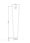 Noga bukowa prosta, stożek 20 cm, czarna - 2