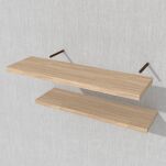 Zestaw 2 półek ściennych w dekorze dębu 500 x 150 x 18 mm, z niewidocznymi ramionami - 4