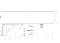 Zestaw 2 półek ściennych czarnych 650 x 150 x 18 mm, ze wspornikami montażowymi - 2