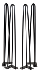 Noga stalowa z pręta 12 mm, typ Hairpin, czarna 86 cm - 2