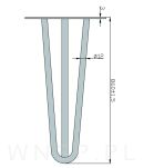Noga stalowa z pręta 12 mm, typ Hairpin, czarna 86 cm - 4