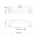 Uchwyt meblowy Briescia 96 mm czarny - 2