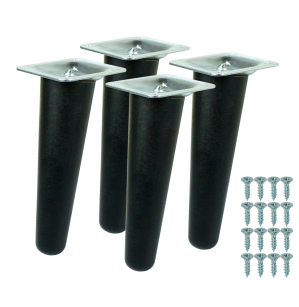 4x Noga bukowa skośna UNIQ 10 CM z blachą montażową