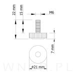 Regulator, nóżka, stopka meblowa M6 x 15 mm - 2