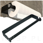 Uchwyt 32 cm, czarny wieszak na ręcznik papierowy do kuchni, garażu, przykręcany, uniwersalny - 4