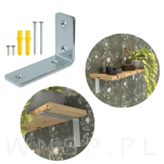Nowoczesny wspornik srebrny do półki meblowej loft L 100 x 70 x 38 mm - 4