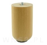 Nóżka bukowa lakierowana 15 cm, walcowa 60 mm z blachą - 10