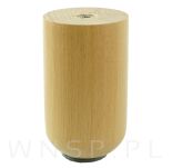 Nóżka bukowa lakierowana 15 cm, walcowa 60 mm z blachą - 9