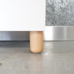 Nóżka bukowa lakierowana 15 cm, walcowa 60 mm z blachą - 3