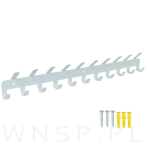 Wieszak 600 mm z 21 uchwytami, haczykami, kolor biały przykręcany - 4