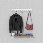 Wieszak 600 mm z 21 uchwytami, haczykami, kolor biały przykręcany - 5