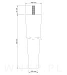Noga bukowa prosta, stożek 25 cm, surowa ze szpilką M8 x 25 mm - 2