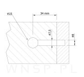10 x Złącze meblowe mimośrodowe rozporowe 34 mm - 3